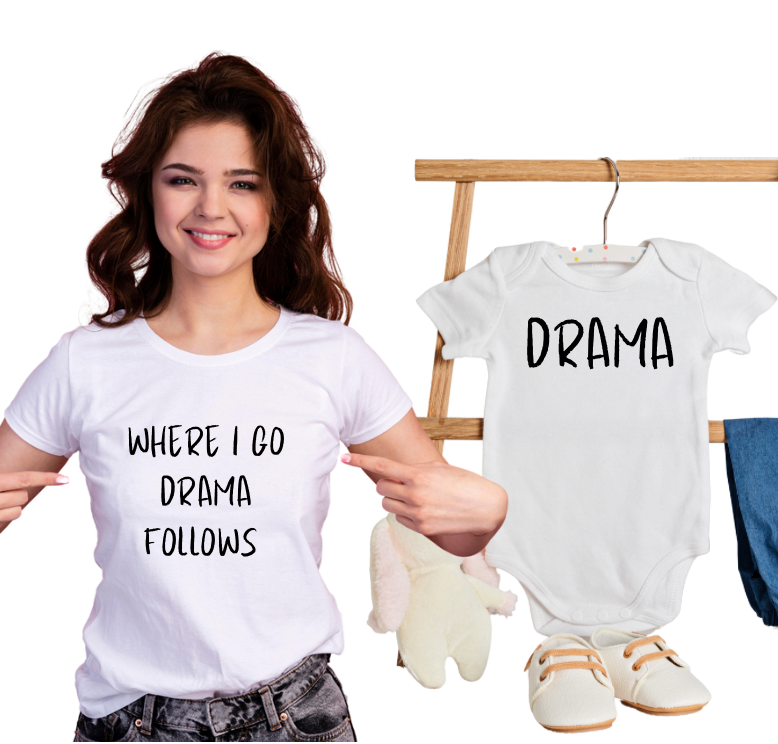 Drama Everywhere Classic Tshirt and Romper Combo