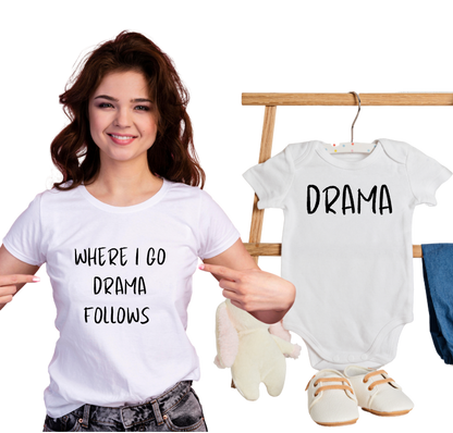 Drama Everywhere Classic Tshirt and Romper Combo